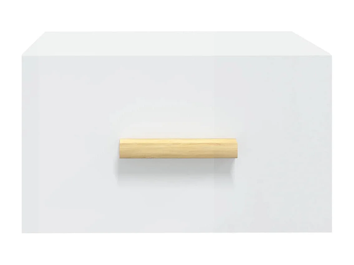 Tables de chevet murales 2 pcs blanc brillant 35x35x20 cm