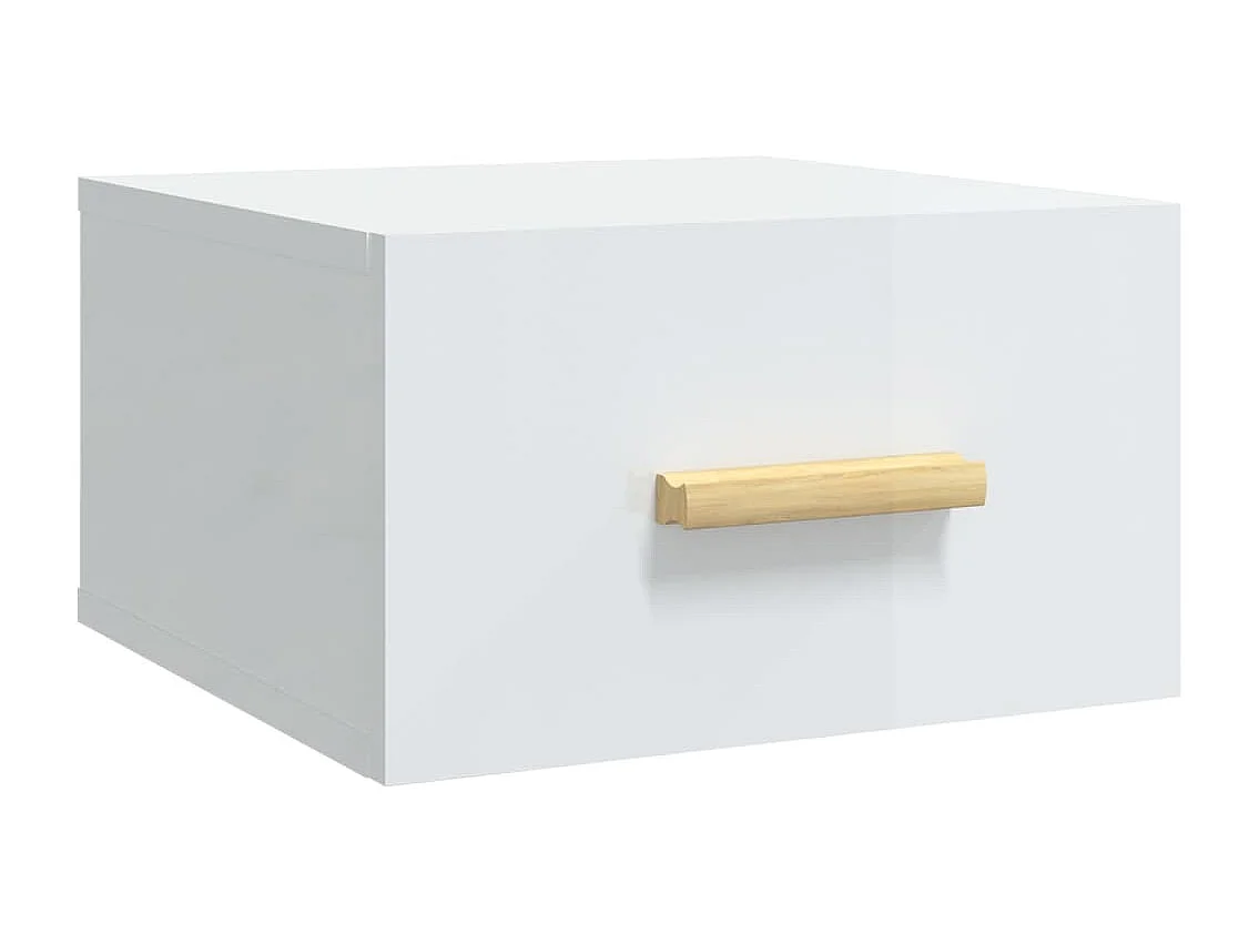 Tables de chevet murales 2 pcs blanc brillant 35x35x20 cm