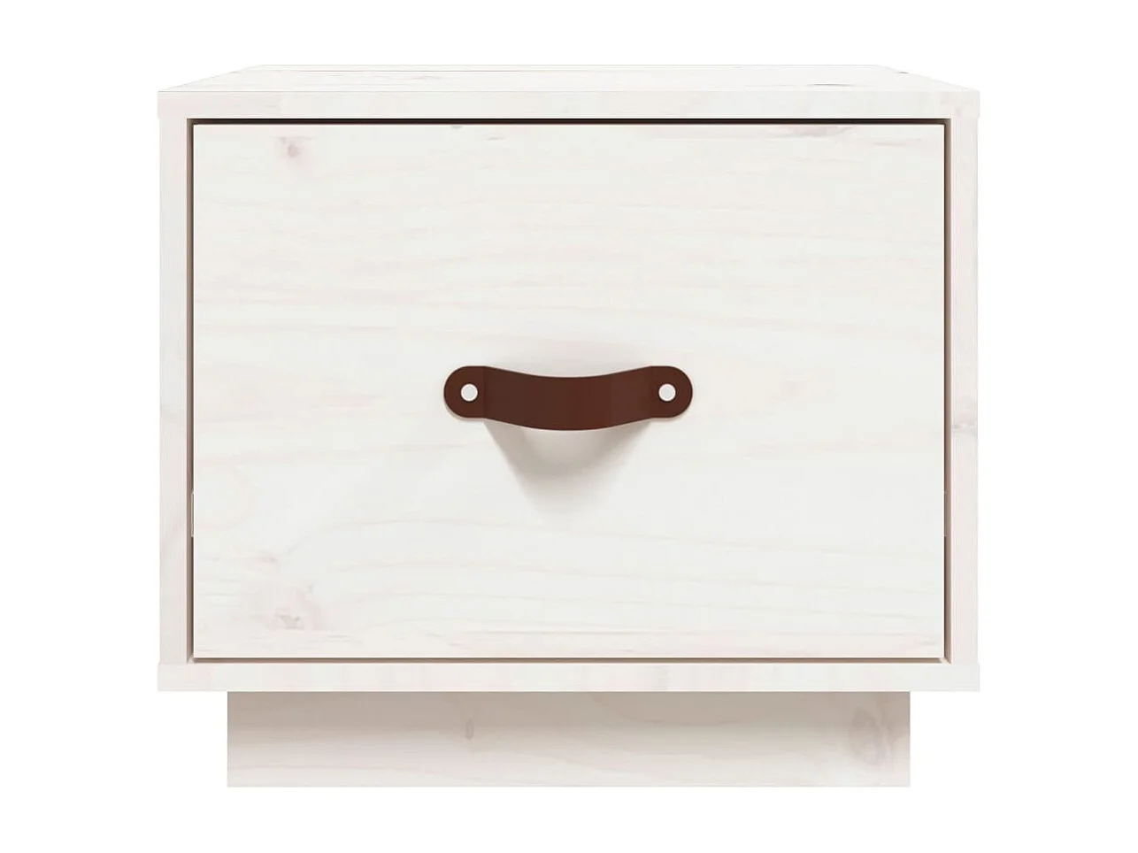 Mesita de noche madera maciza de pino blanco 40x34x35 cm