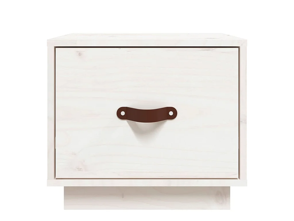 Table de chevet Blanc 40x34x35 cm Bois de pin solide
