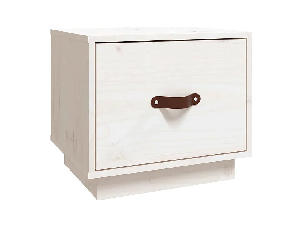 Table de chevet Blanc 40x34x35 cm Bois de pin solide