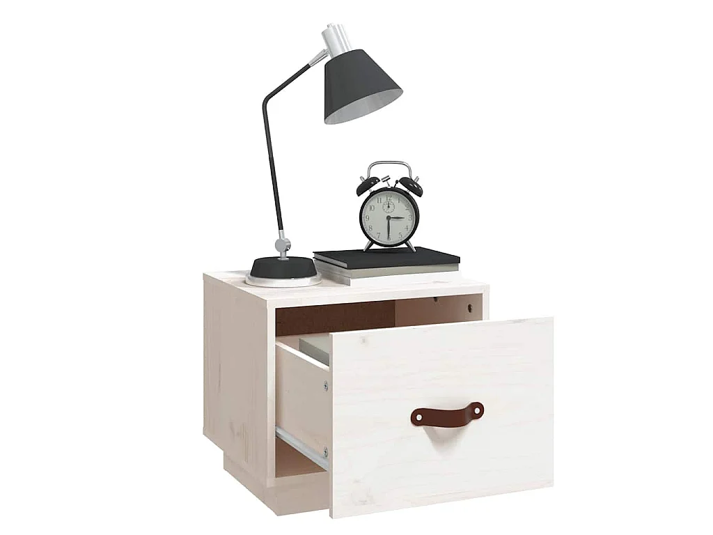 Table de chevet Blanc 40x34x35 cm Bois de pin solide