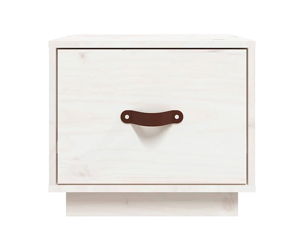 Table de chevet Blanc 40x34x35 cm Bois de pin solide