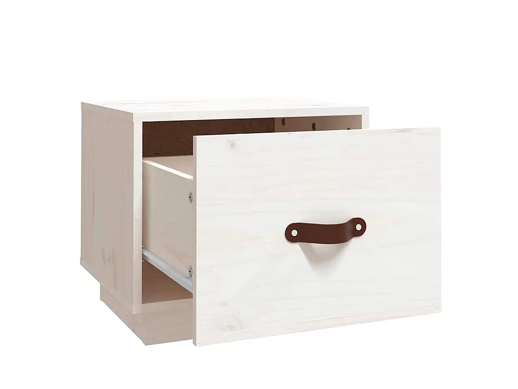 Table de chevet Blanc 40x34x35 cm Bois de pin solide