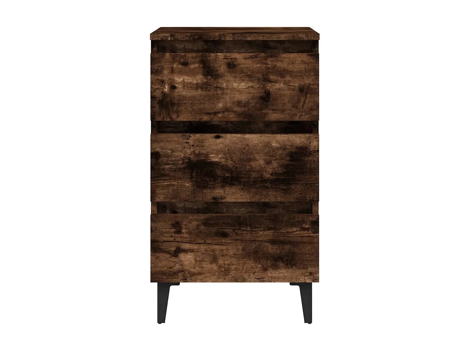 Nachtkastje met metalen poten 40x35x69 cm gerookt eikenkleurig