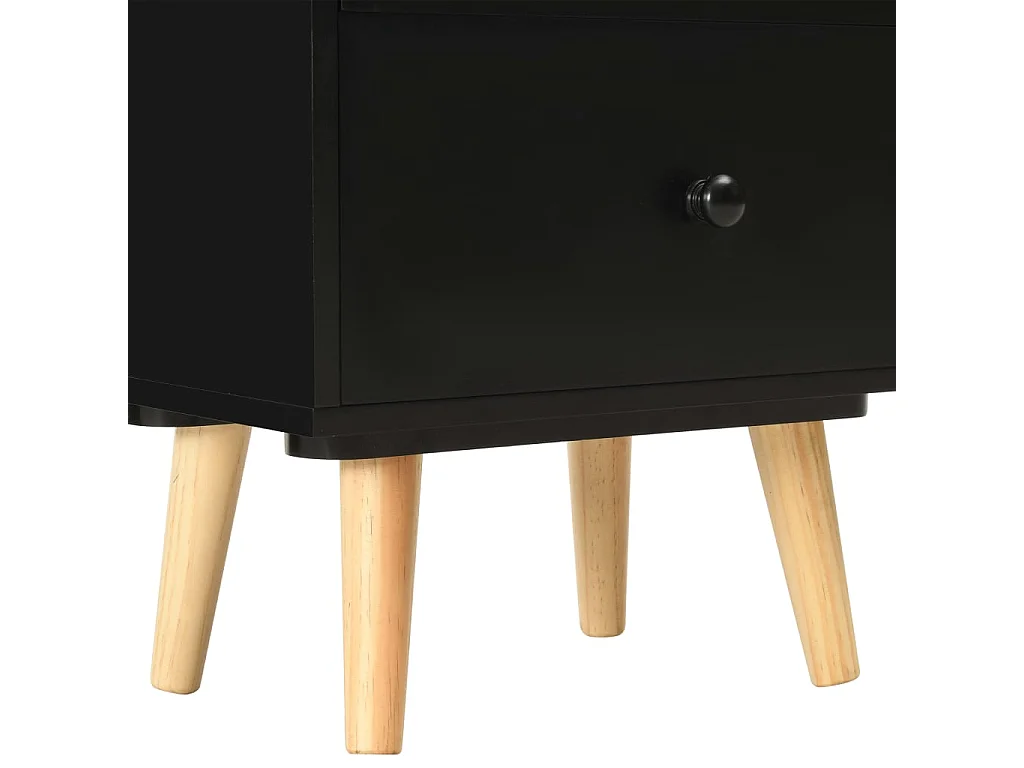 Tables de chevet 2 pcs Noir 40 x 30 x 50 cm Pin massif