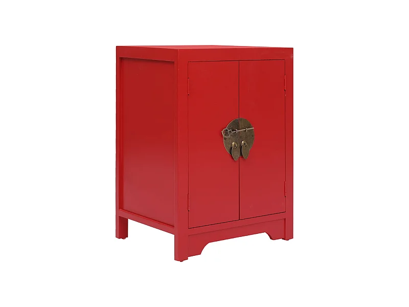 Mesa de cabeceira 38x28x52 cm madeira de paulownia vermelho