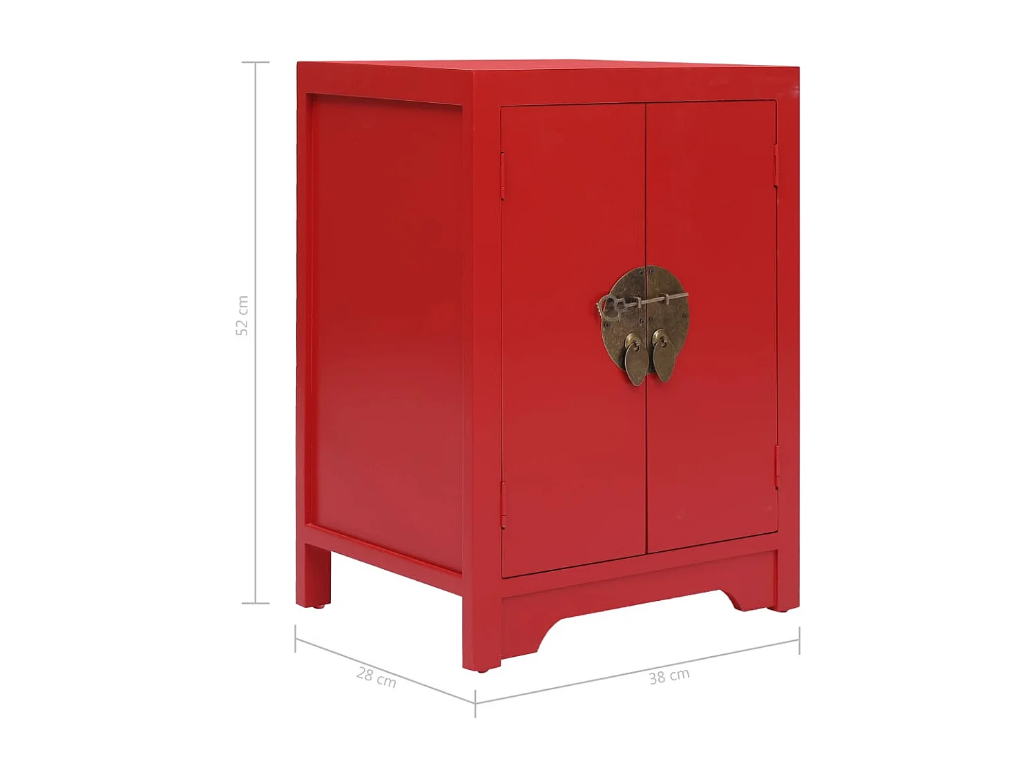 Table de chevet Rouge 38 x 28 x 52 cm Bois de Paulownia