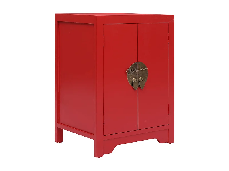 Nachtkastje 38x28x52 cm paulowniahout rood