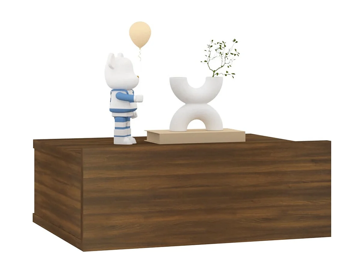 Table de chevet flottante Chêne marron 40x30x15 cm