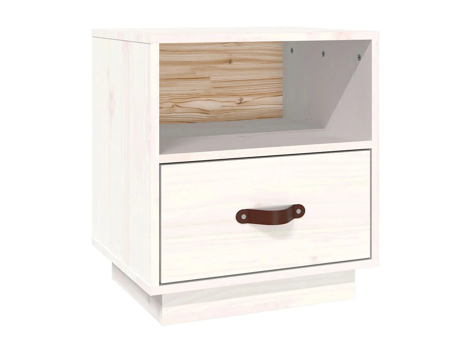 Table de chevet Blanc 40x34x45 cm Bois de pin massif