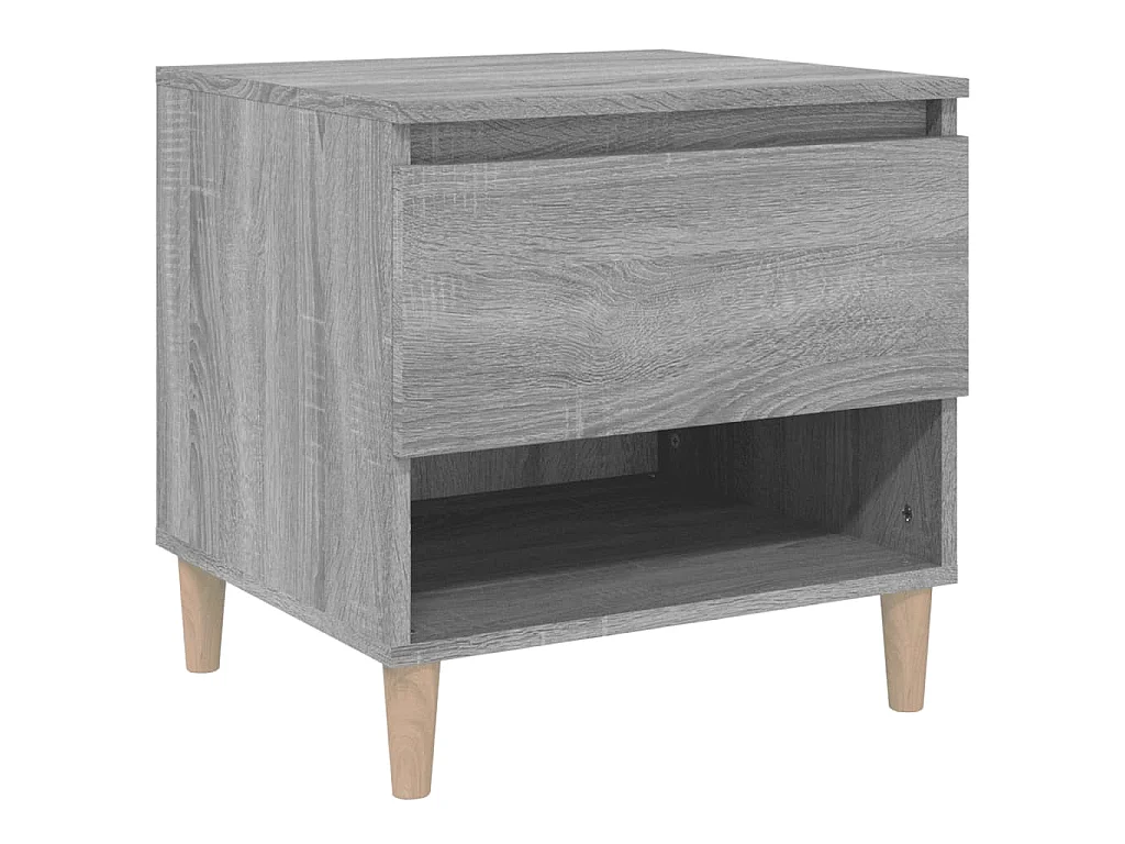 Nachtkastje 50x46x50 cm bewerkt hout grijs sonoma eikenkleur