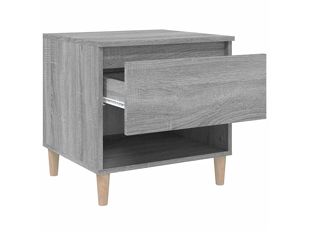 Nachtkastje 50x46x50 cm bewerkt hout grijs sonoma eikenkleur