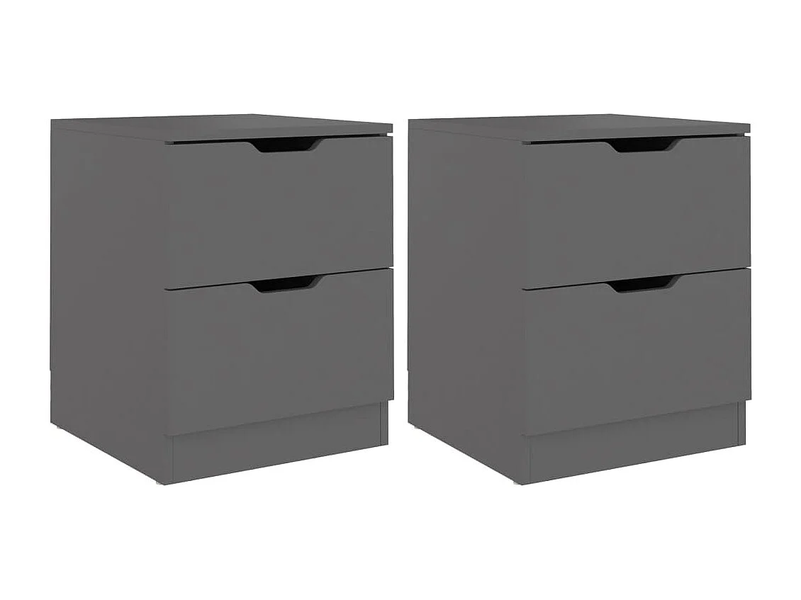 Tables de chevet 2 pcs Gris 40x40x50 cm bois d’ingénierie