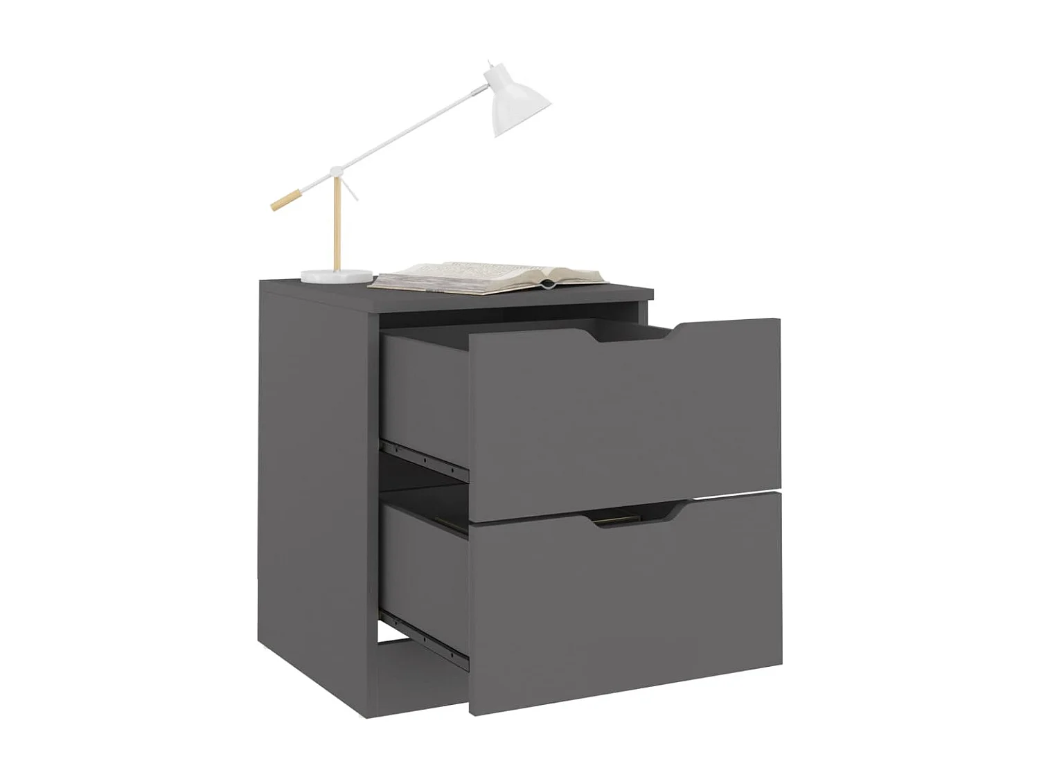 Tables de chevet 2 pcs Gris 40x40x50 cm bois d’ingénierie