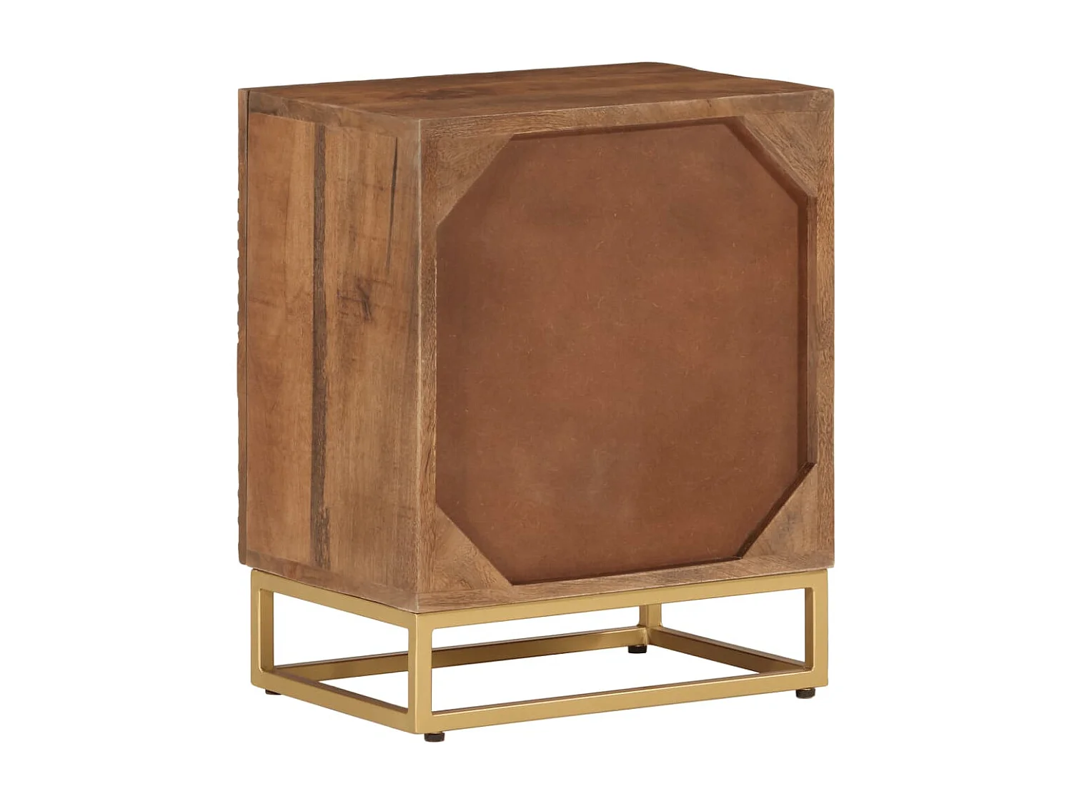 Table de chevet 40x30x50 cm bois massif manguier et fer