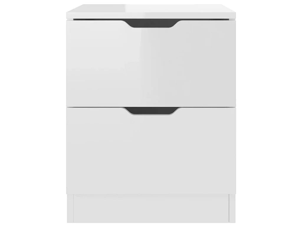 Tables de chevet 2pcs Blanc brillant 40x40x50cm bois ingénierie