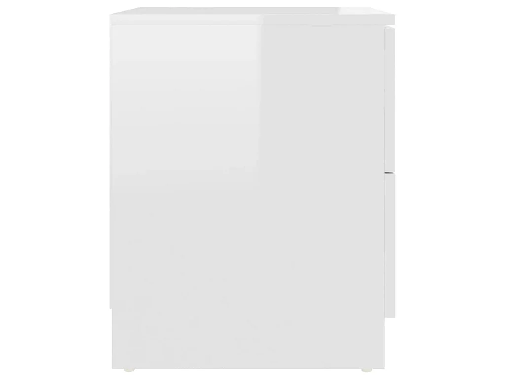 Tables de chevet 2pcs Blanc brillant 40x40x50cm bois ingénierie