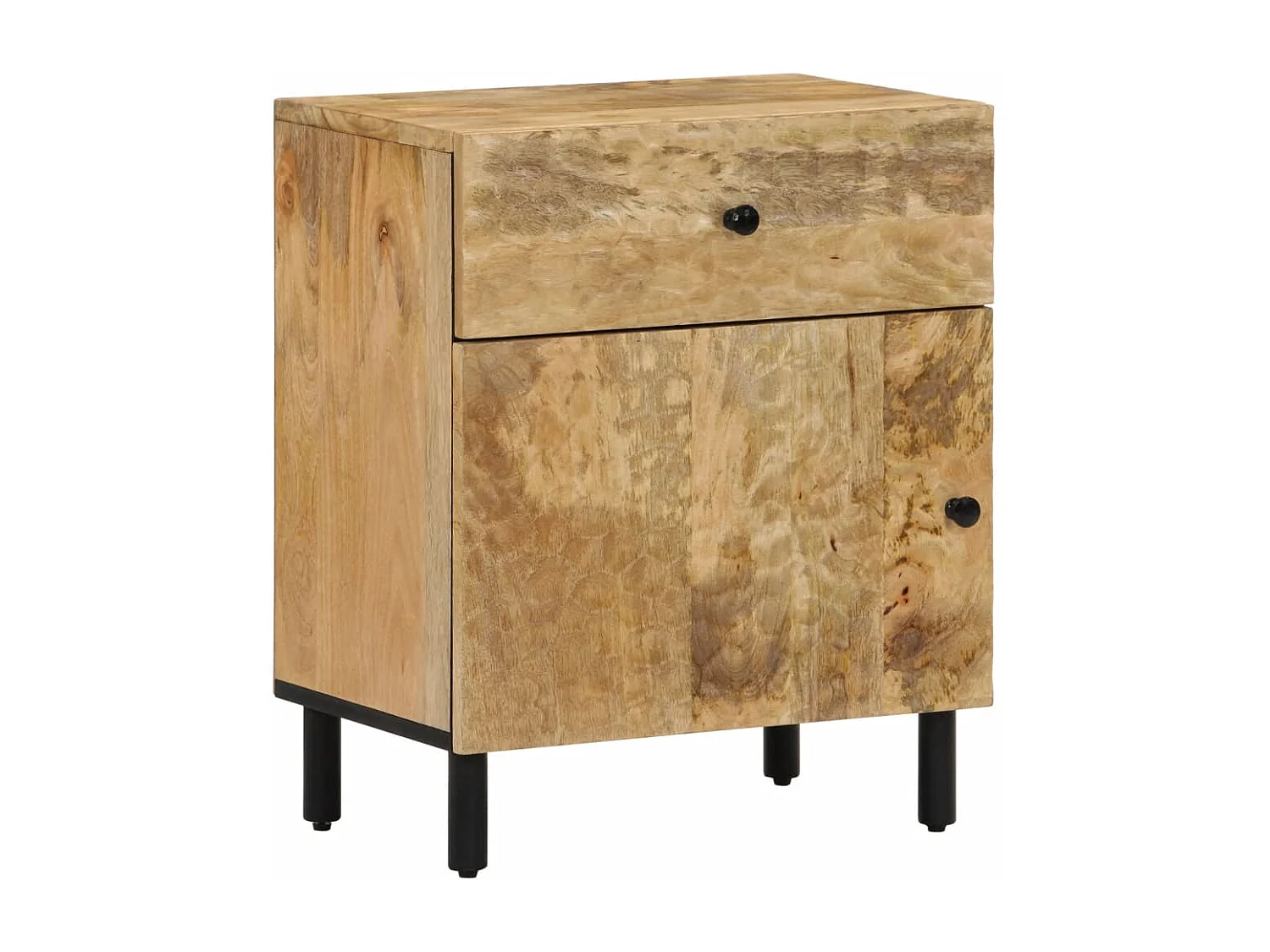 Comodino 50x33x60 cm in Legno Massello di Mango