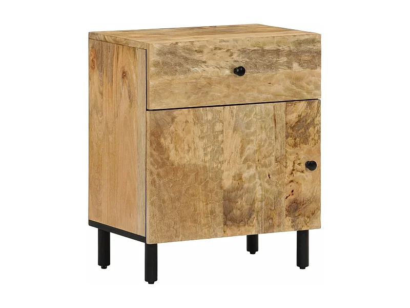 Comodino 50x33x60 cm in Legno Massello di Mango