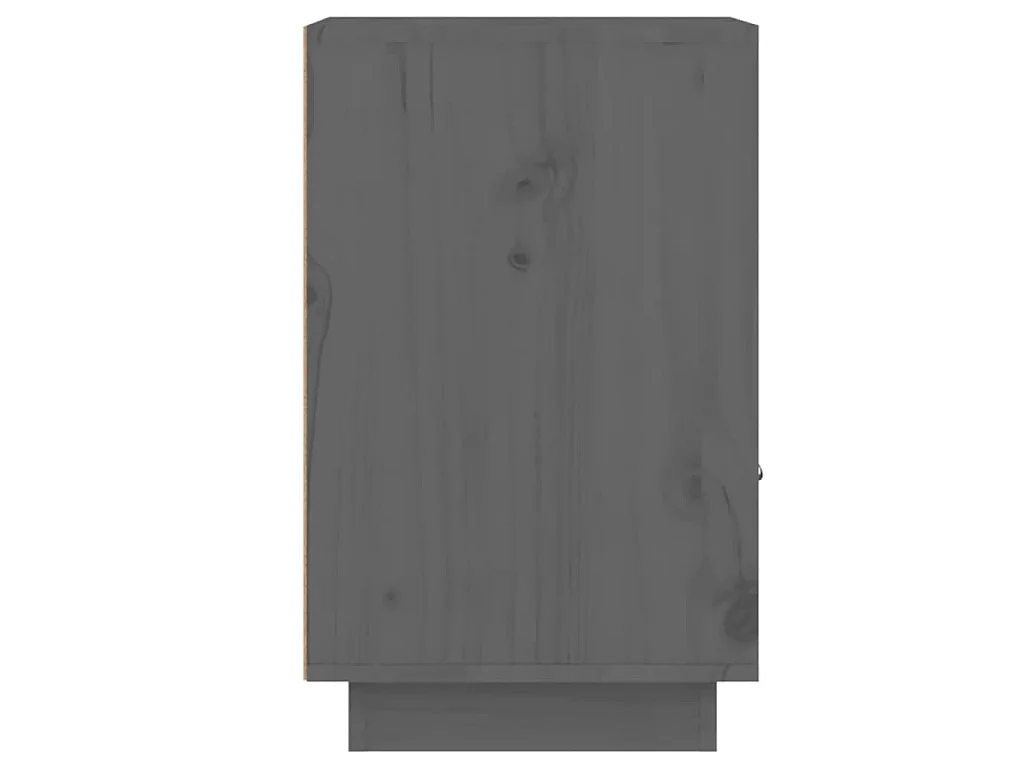 Comodini Grigi 2 pz 40x34x55 cm in Legno Massello di Pino