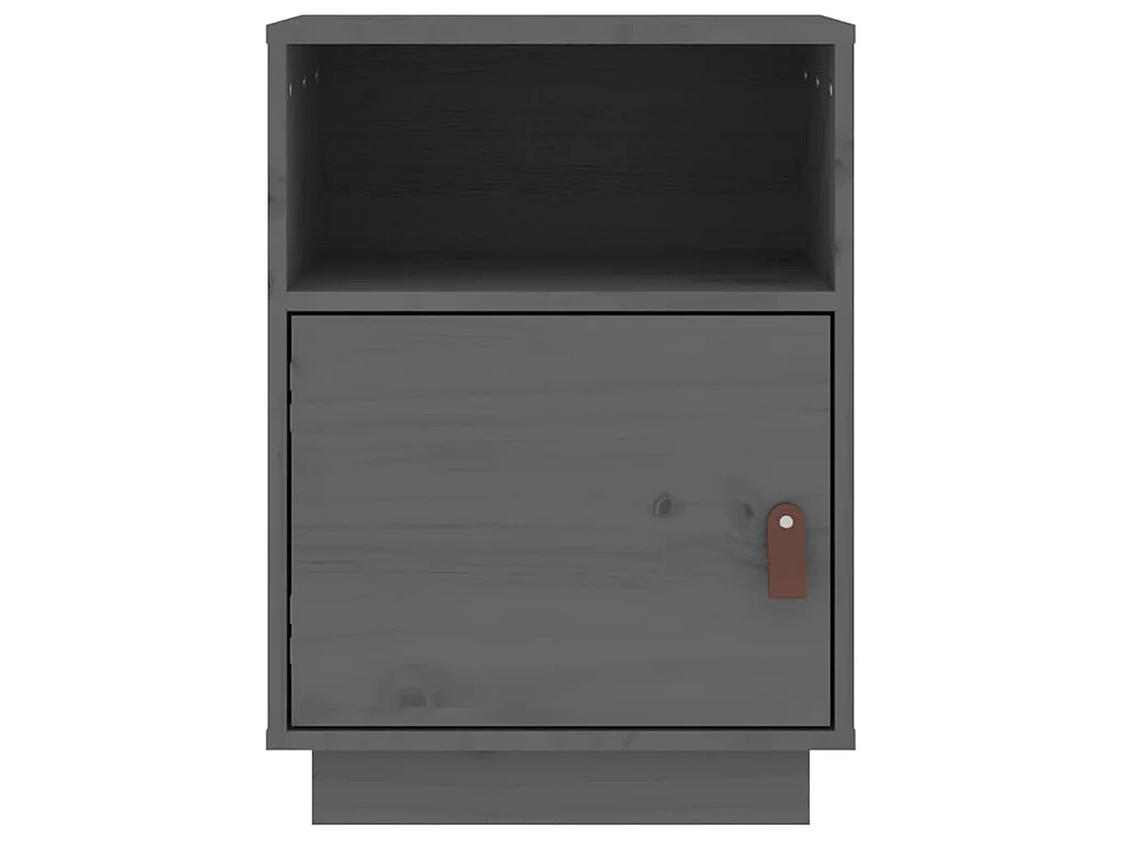 Comodini Grigi 2 pz 40x34x55 cm in Legno Massello di Pino