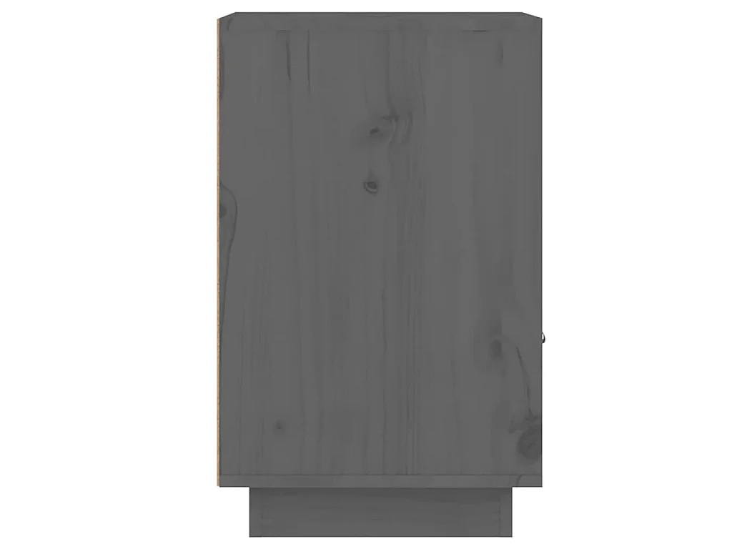 Comodini Grigi 2 pz 40x34x55 cm in Legno Massello di Pino