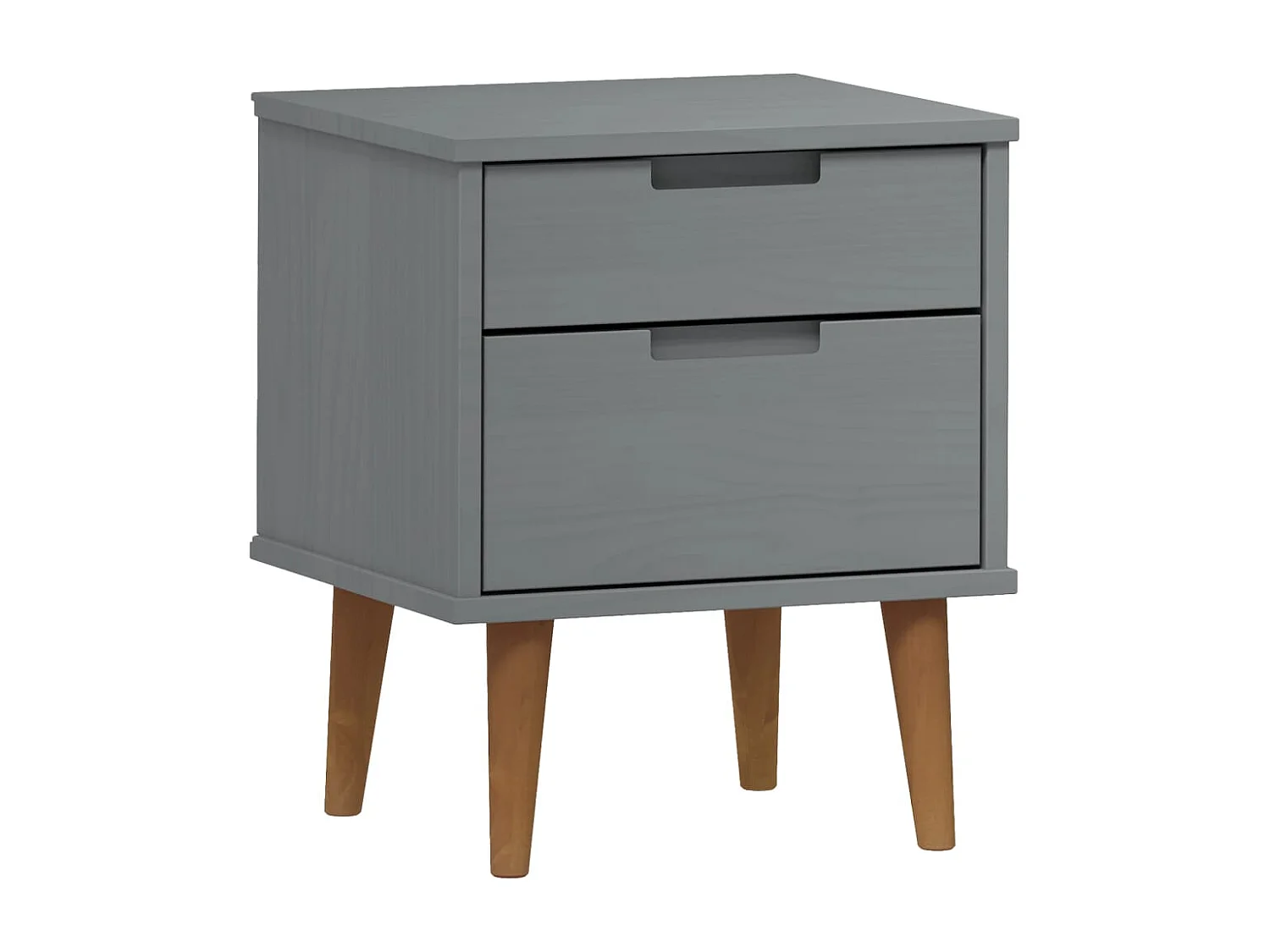 Table de chevet MOLDE Gris 40x35x48 cm Bois de pin massif