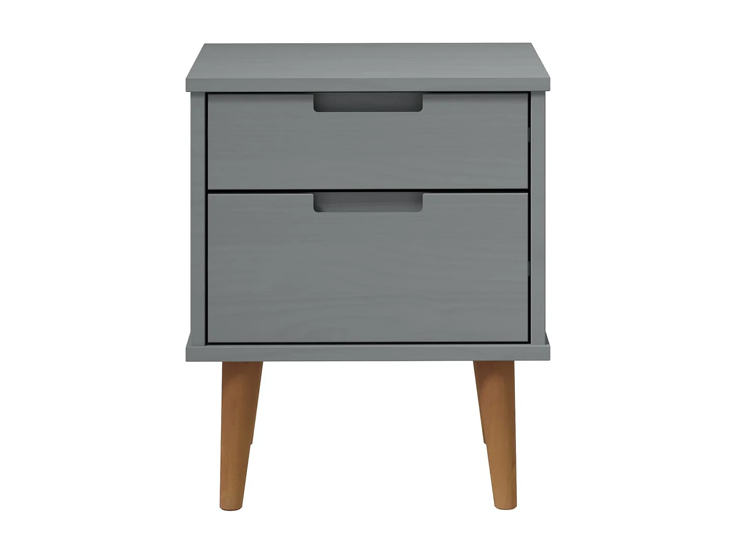 Table de chevet MOLDE Gris 40x35x48 cm Bois de pin massif