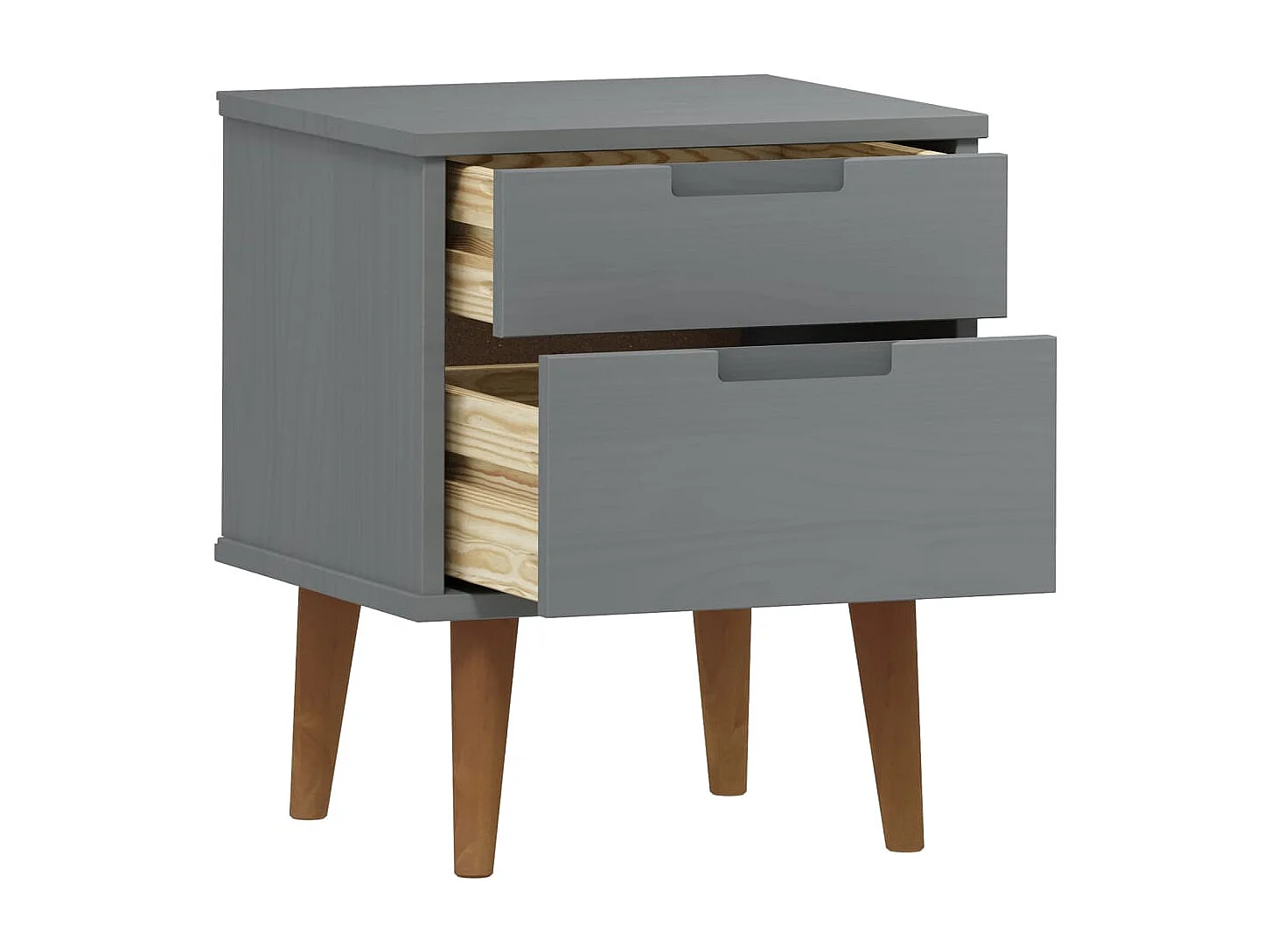 Table de chevet MOLDE Gris 40x35x48 cm Bois de pin massif