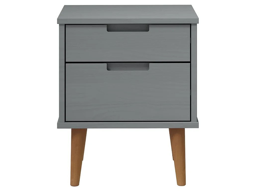 Table de chevet MOLDE Gris 40x35x48 cm Bois de pin massif