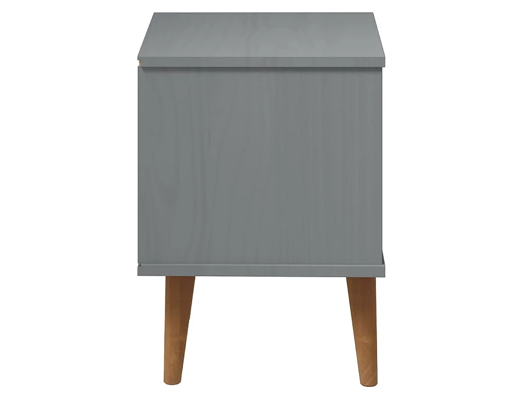 Table de chevet MOLDE Gris 40x35x48 cm Bois de pin massif