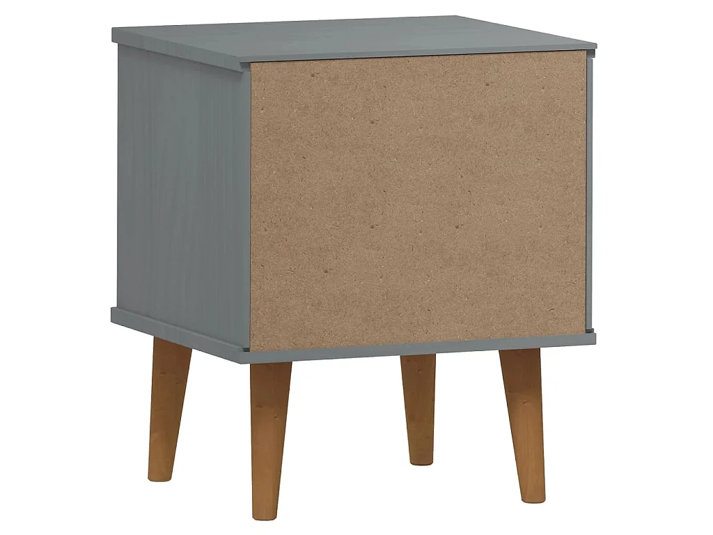 Table de chevet MOLDE Gris 40x35x48 cm Bois de pin massif