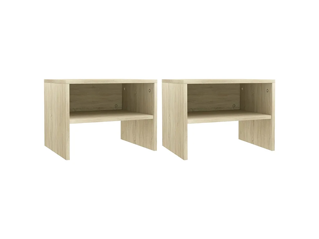 Tables de chevet 2 pcs Chêne sonoma 40x30x30 cm Bois ingénierie