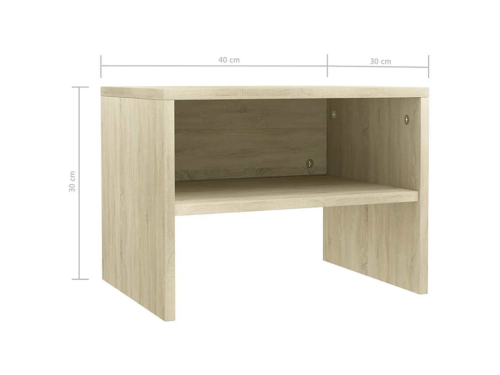 Nachttische 2 Stk. Sonoma-Eiche 40x30x30 cm Holzwerkstoff
