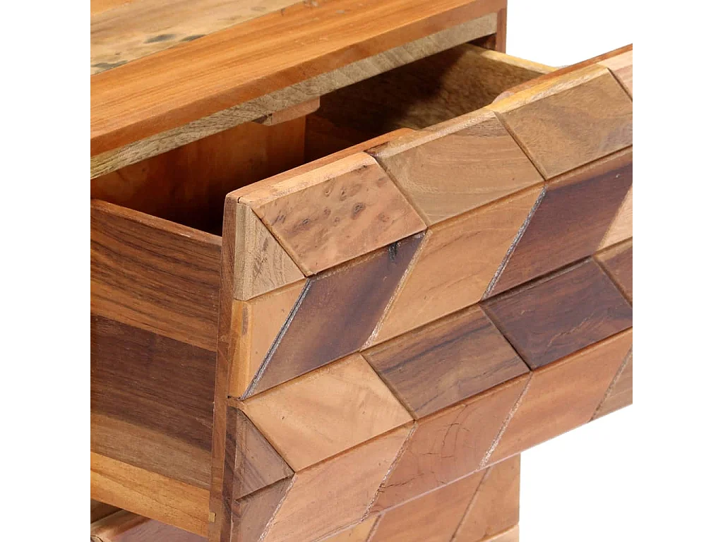 Comodino 40x30x50 cm in Legno Massello di Recupero