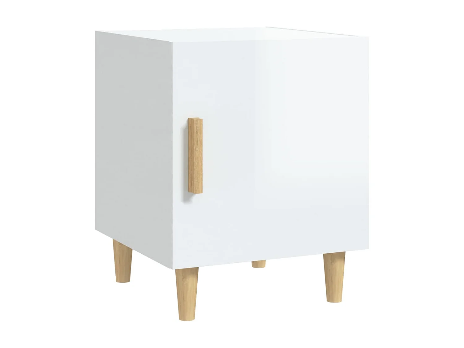 Nachttisch Hochglanz-Weiß Holzwerkstoff