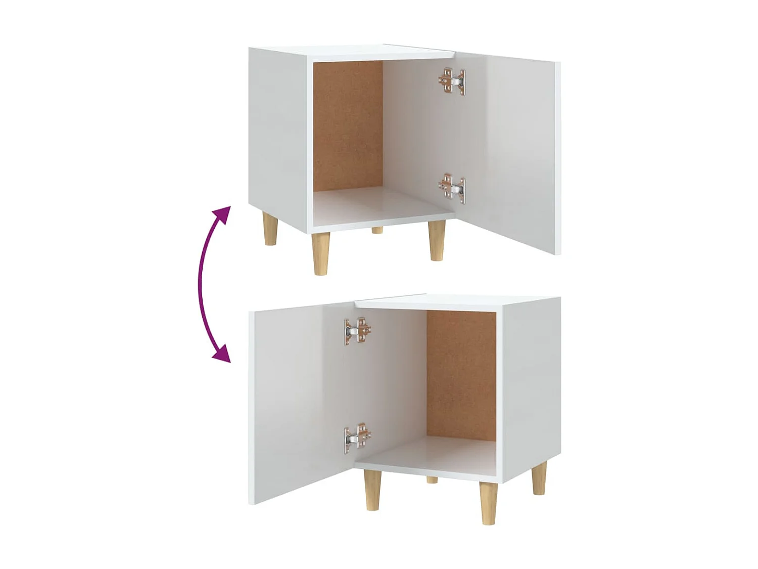 Nachttisch Hochglanz-Weiß Holzwerkstoff