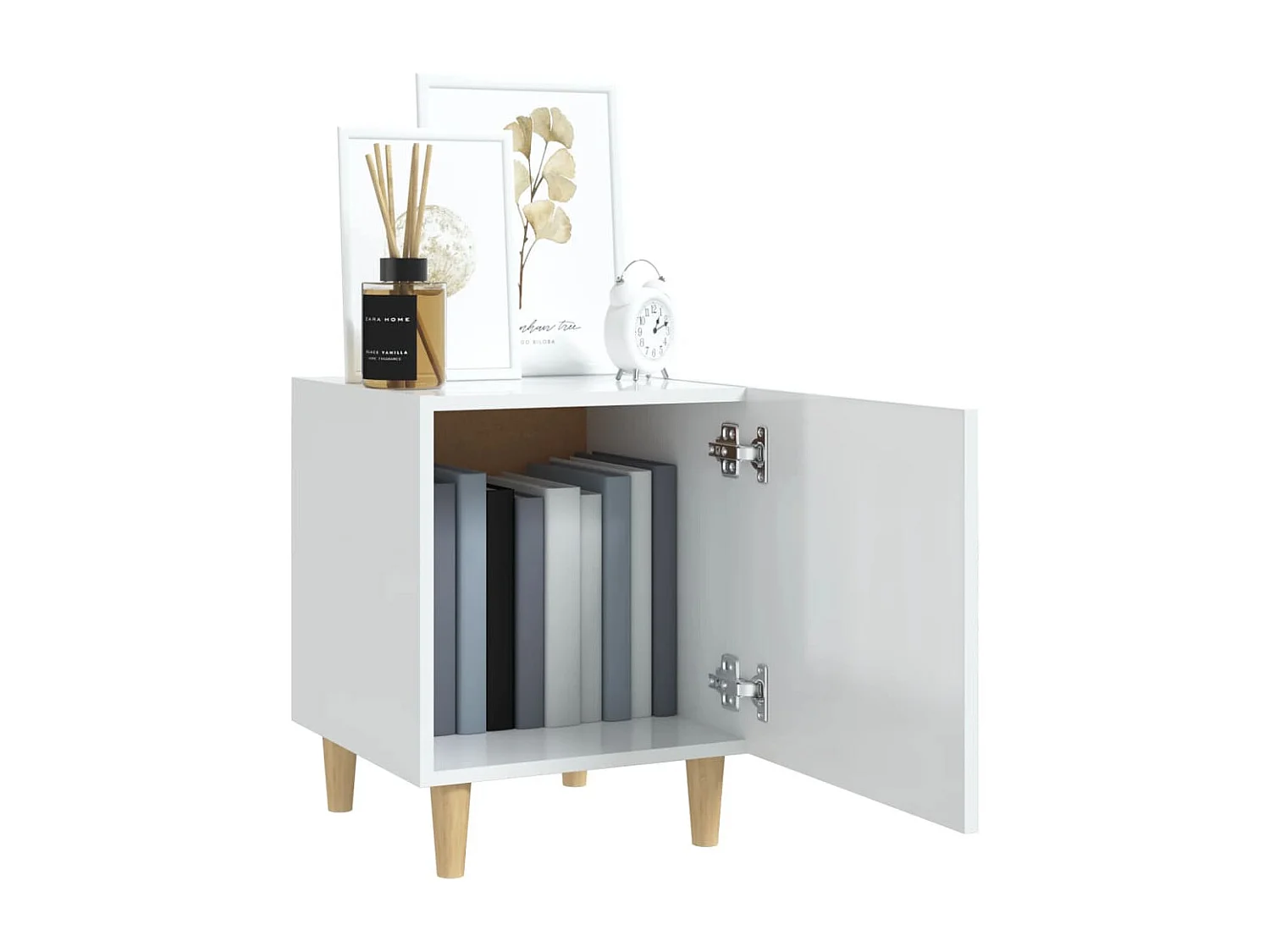 Nachttisch Hochglanz-Weiß Holzwerkstoff