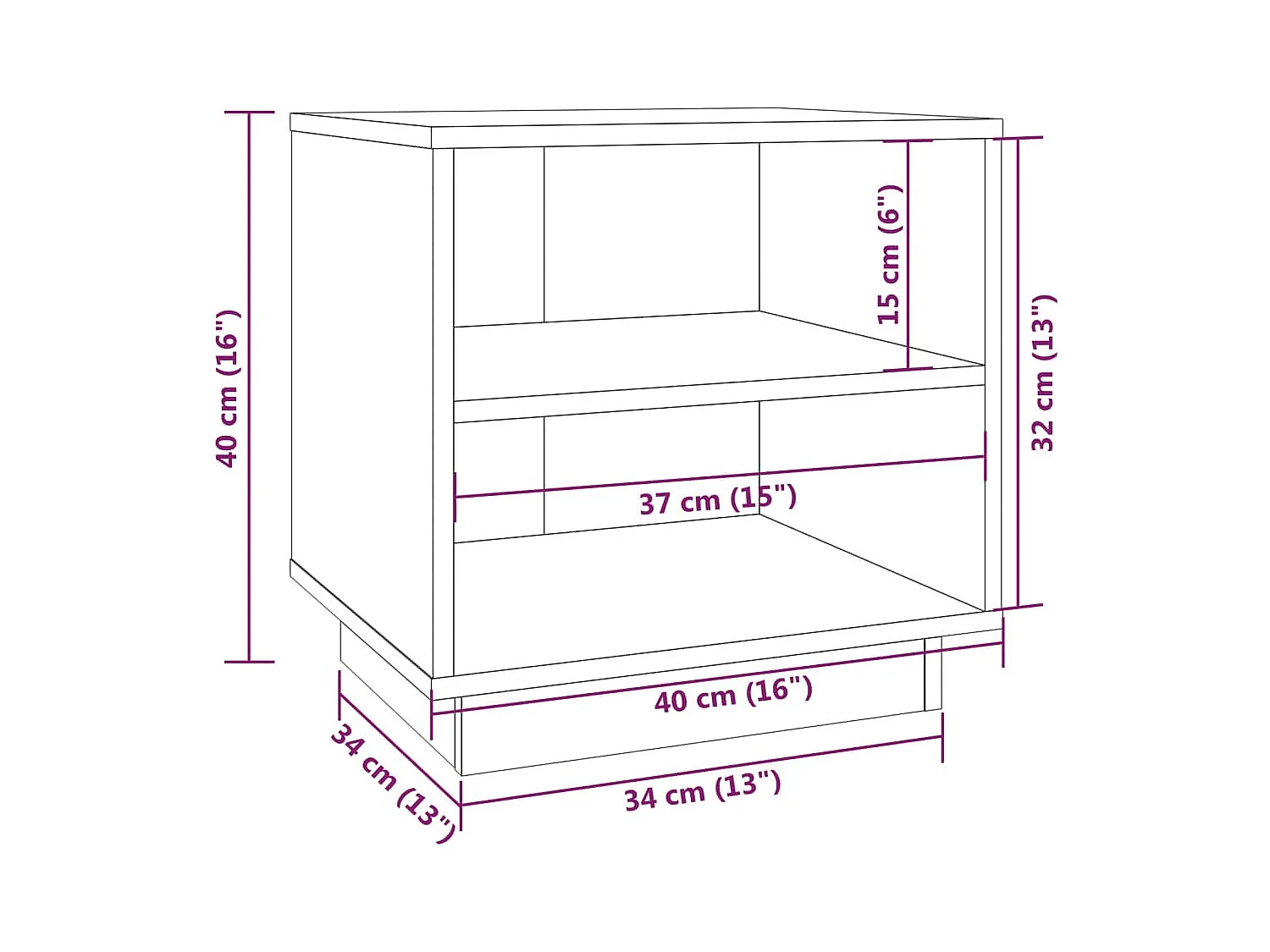 Tables de chevet 2 pcs Blanc 40x34x40 cm Bois de pin solide