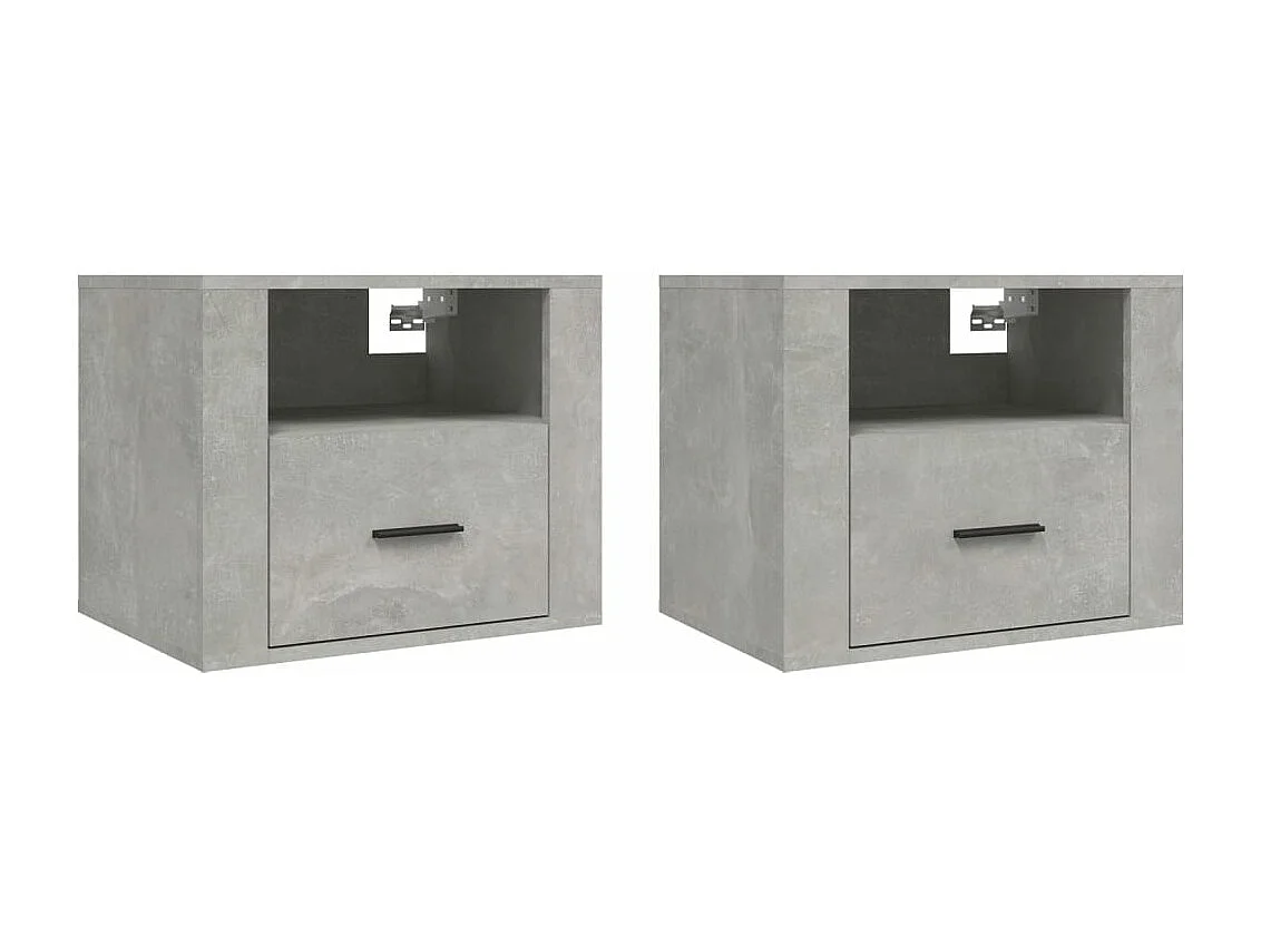 Tables de chevet murales 2 pcs Gris béton 50x36x40 cm