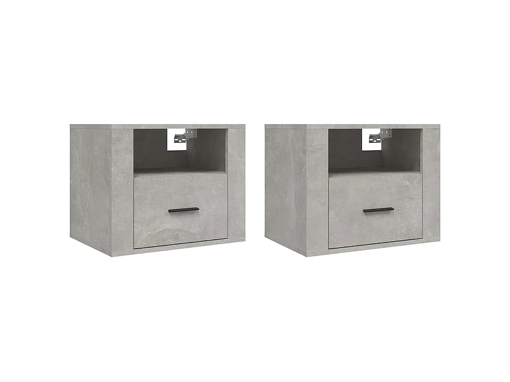 Tables de chevet murales 2 pcs Gris béton 50x36x40 cm