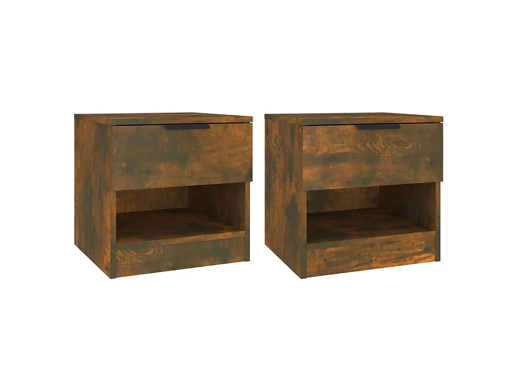 Tables de chevet 2 pcs Chêne fumé Bois d'ingénierie