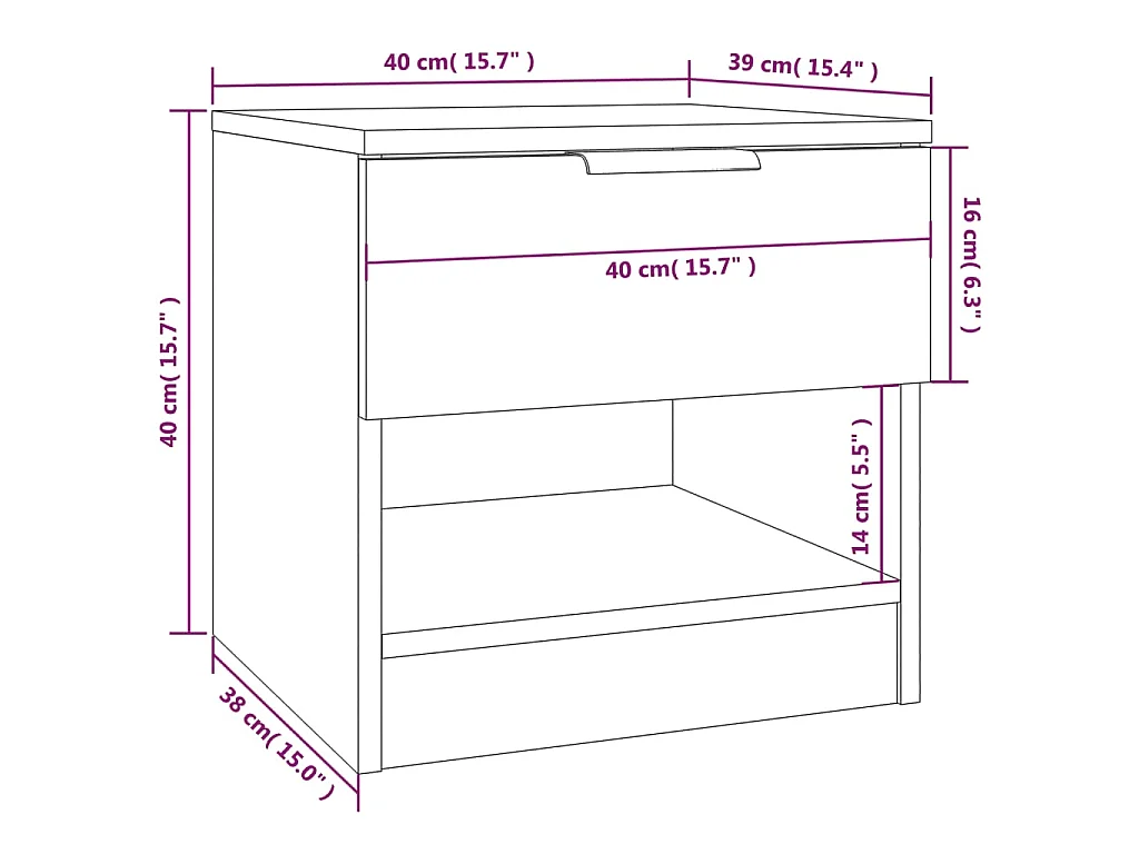 Tables de chevet 2 pcs Chêne fumé Bois d'ingénierie