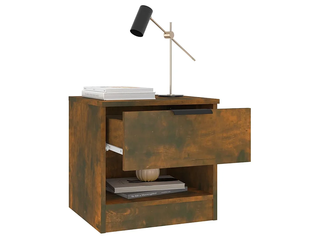 Tables de chevet 2 pcs Chêne fumé Bois d'ingénierie