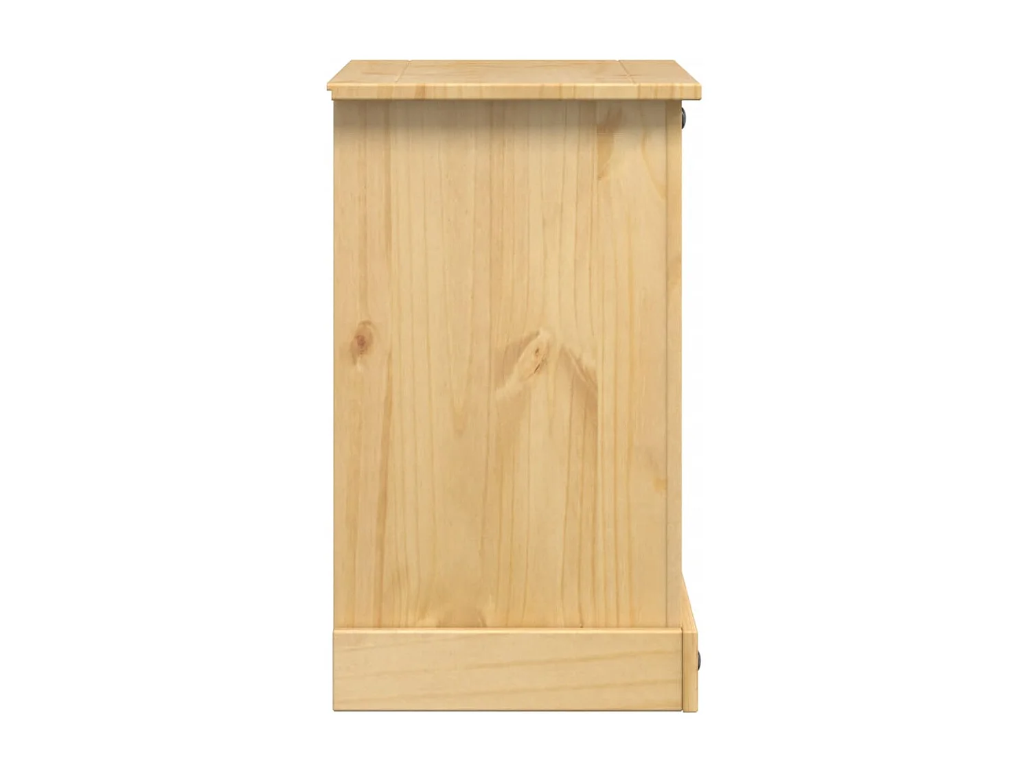 Szafka nocna Corona z litego drewna sosnowego 3 szuflady 53x39x66 cm rustykalny design i metalowe uchwyty