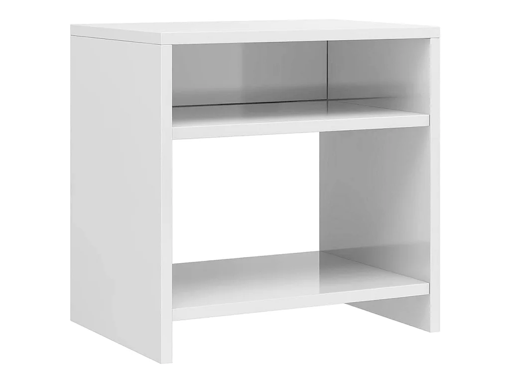 Comodini 2 pz Bianco Lucido 40x30x40 cm in Legno Multistrato