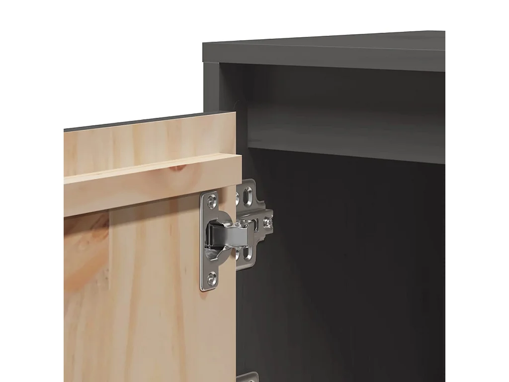 Nachttische 2 Stk. Grau 40x30x40 cm Massivholz Kiefer