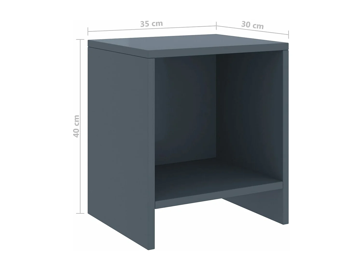 Nachtkastjes 2 st 35x30x40 cm massief grenenhout lichtgrijs
