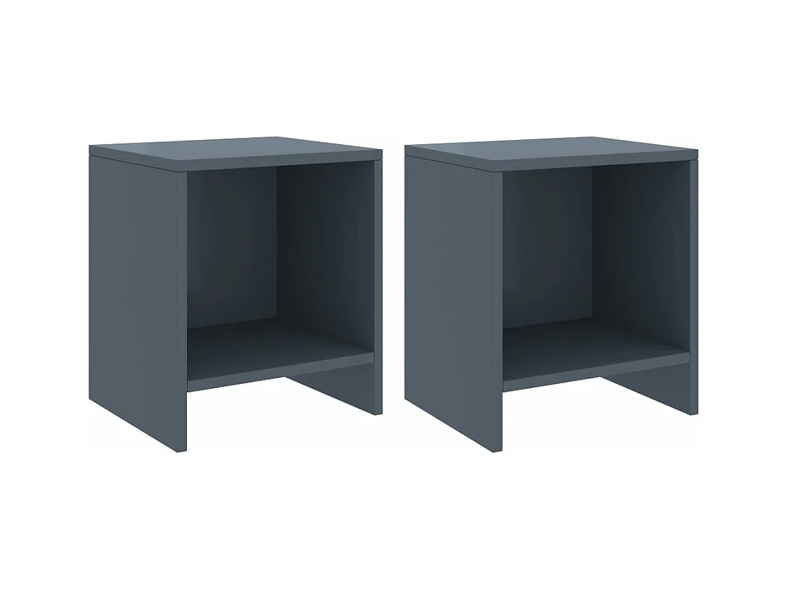 Tables de chevet 2 pcs Gris clair 35x30x40cm Bois de pin massif